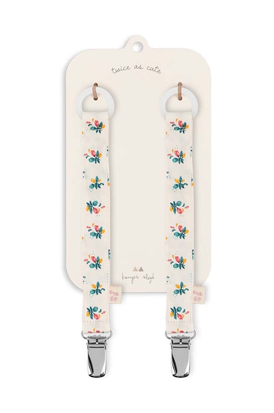 Klip na cumlík Konges Sløjd 2 PACK PACIFIER STRAP 2-pak KS101362 béžová AW24