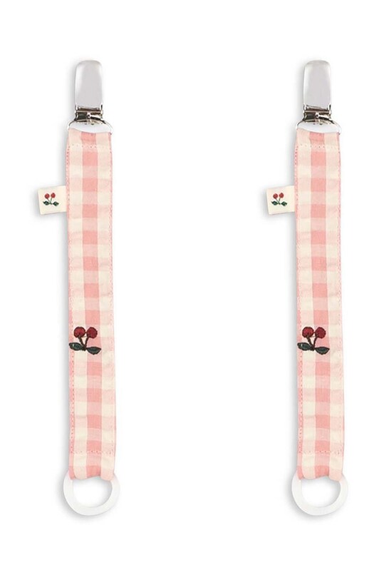Підвіска для пустушки Konges Sløjd 2 PACK PACIFIER STRAP 2-pack 2 шт рожевий KS101362