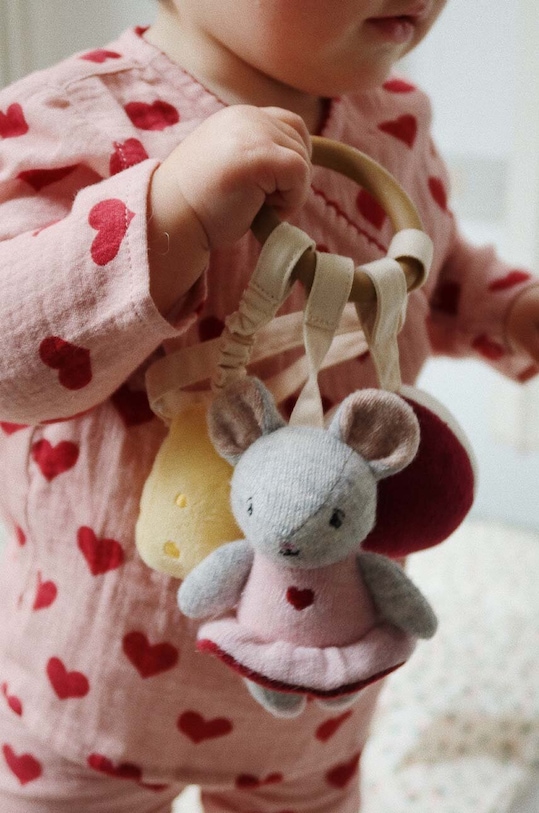 Konges Sløjd zawieszka niemowlęca ACTIVITY RING MOUSE szary KS101382