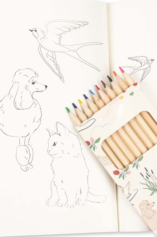 Konges Sløjd kifestőkönyv COLORING BOOK AND CRAYONS bézs KS101465