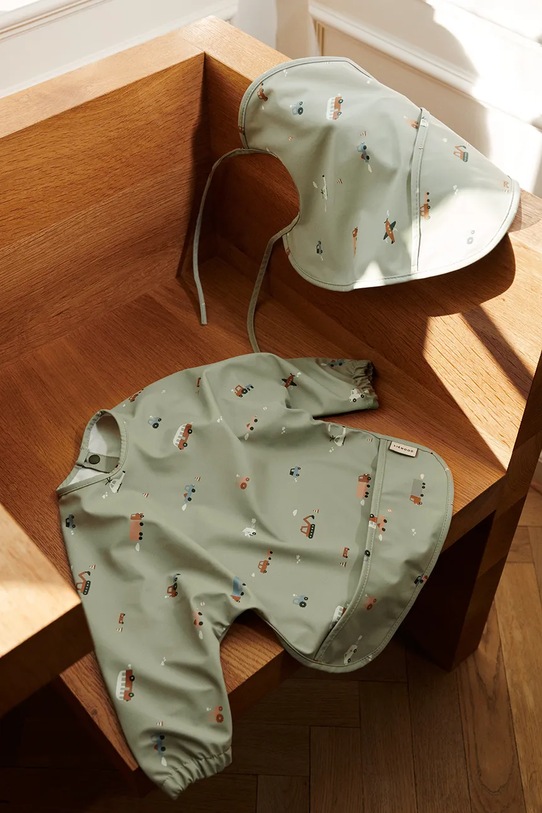 Chłopiec Liewood śliniak dziecięcy Merle Printed Cape Bib LW14782 zielony