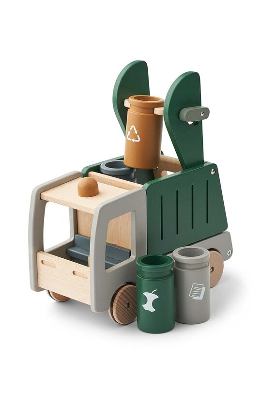 Lesena igrača za otroke Liewood Irina Recycling Truck LW19339 zelena AW24