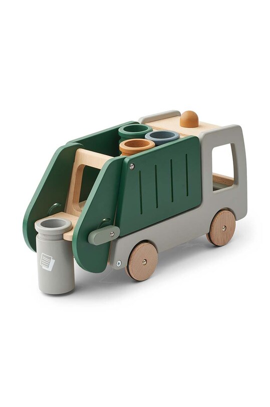 Lesena igrača za otroke Liewood Irina Recycling Truck zelena LW19339