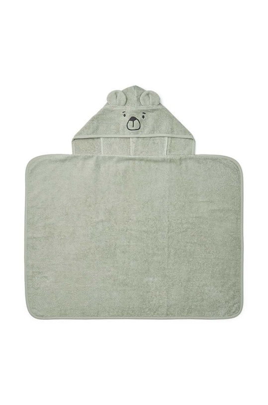 Liewood ręcznik bawełniany niemowlęcy Vilas Bear Baby Hooded Towel LW19630 zielony AW24