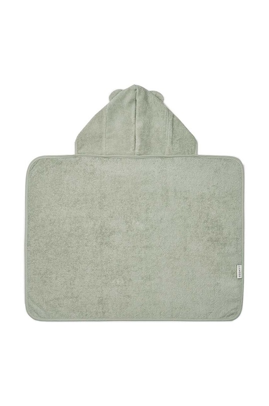 Chłopiec Liewood ręcznik bawełniany niemowlęcy Vilas Bear Baby Hooded Towel LW19630 zielony