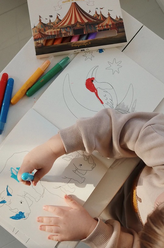 Omalovánky Konges Sløjd GEL CRAYONS & DRAWING PAD FSC KS101963