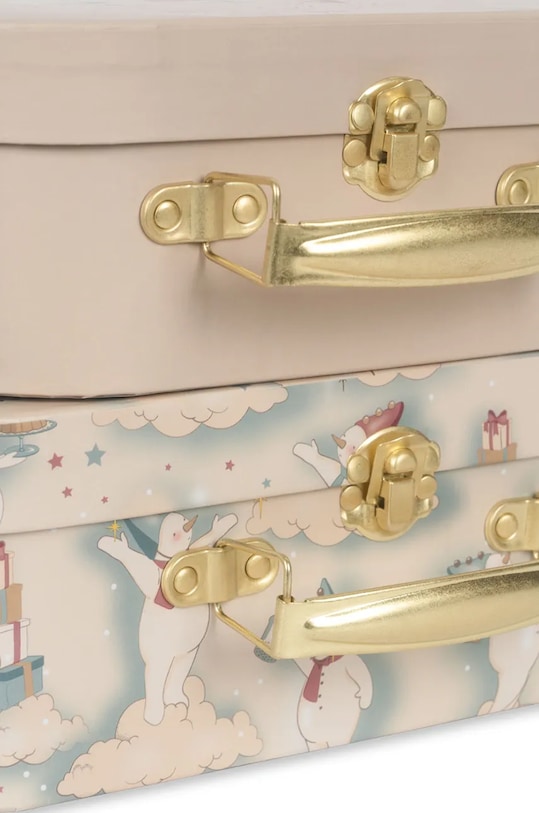 Băieți Konges Sløjd valiză pentru copii 2 PACK SUITCASE FSC 2-pack KS101860 bej