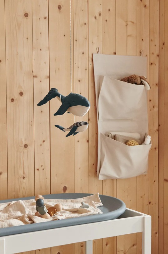 Kolotoč nad postieľku Liewood Levy Whale Mobile modrá LW18417