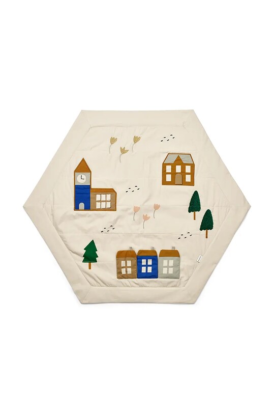 Liewood tappeto attivato per neonati Adonna transportable activity blanket S Planet friendly beige LW18454
