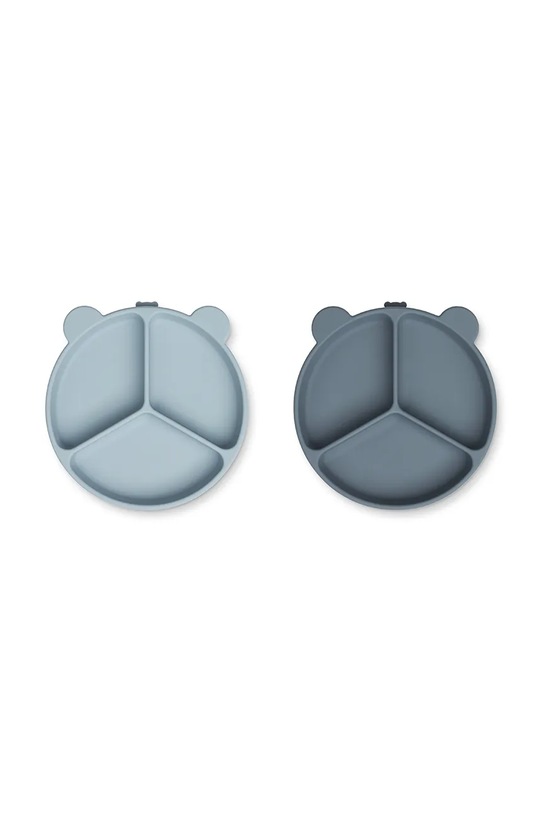 CHLAPEC Sada talířů Liewood Stacy Divider Suction Plate 2-pack LW15122 modrá