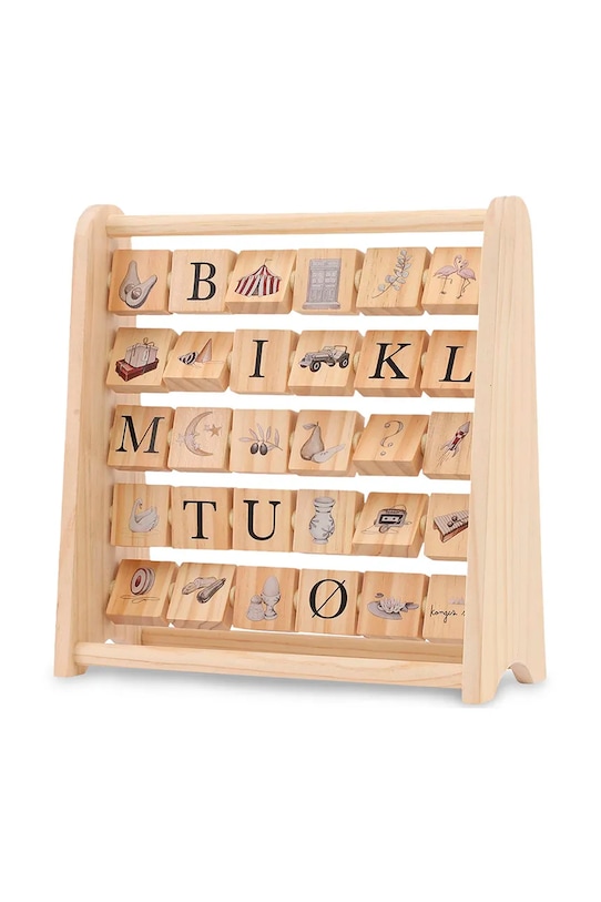 Interaktívna hračka Konges Sløjd ABC WOODEN BLOCK FRAME FSC KS5622 béžová AW24