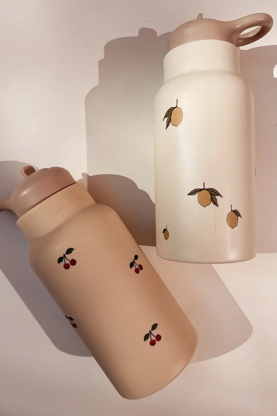 Chłopiec Konges Sløjd butelka dla dzieci SILICONE DRINKING BOTTLE KS3588 beżowy