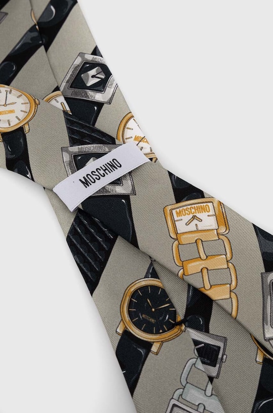 Moschino krawat jedwabny M5788.55059 szary AW24