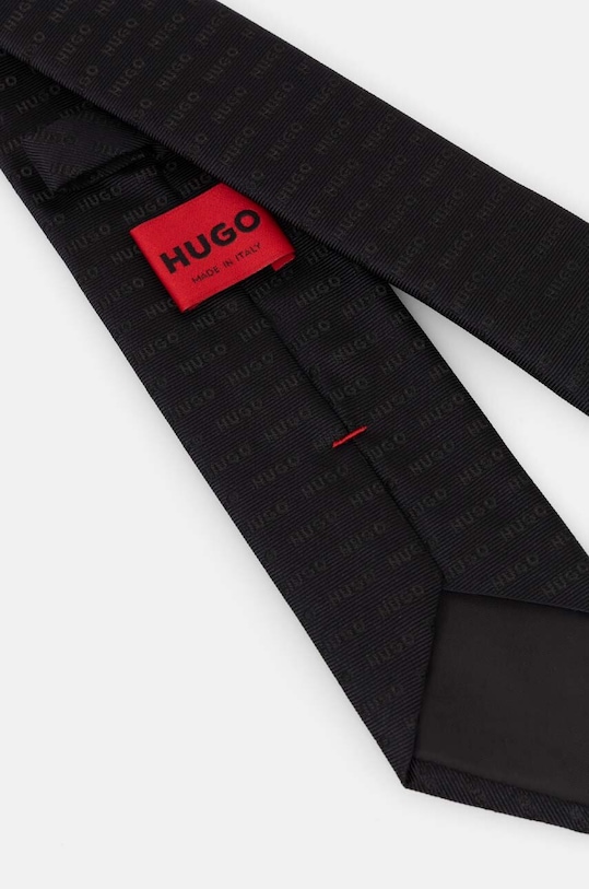 HUGO krawat jedwabny 50520636 czarny SS25