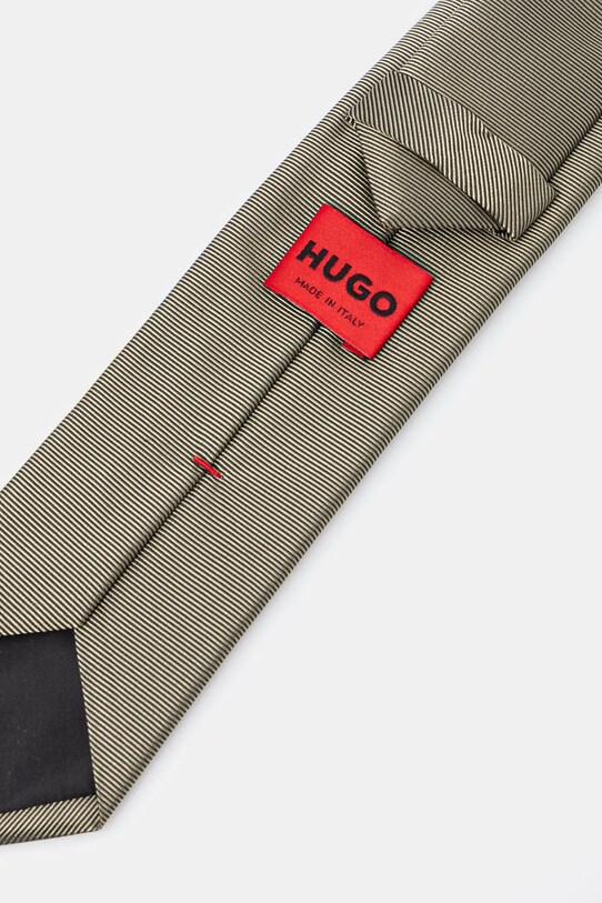 Шелковый галстук HUGO 50520644 зелёный SS25