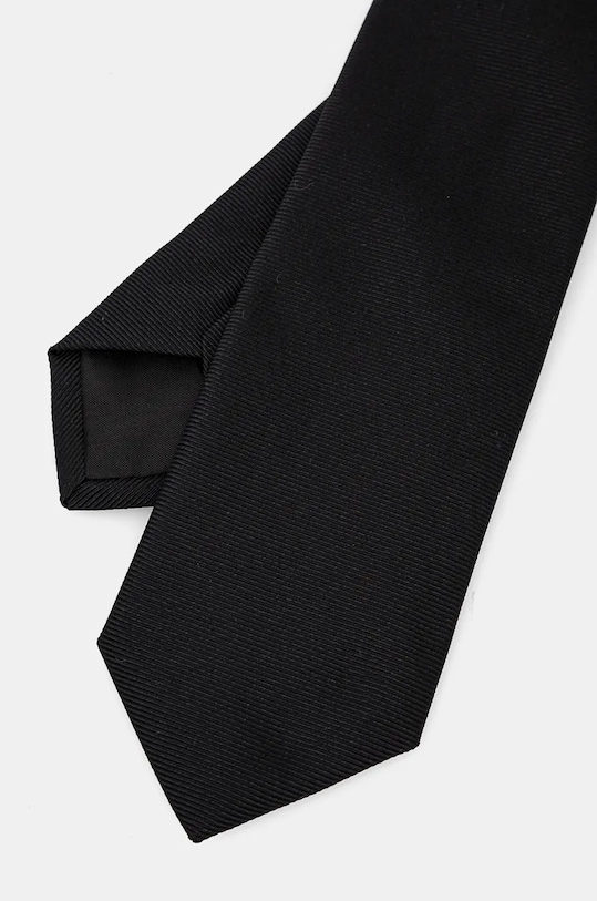 HUGO krawat jedwabny 50520644 czarny AW25