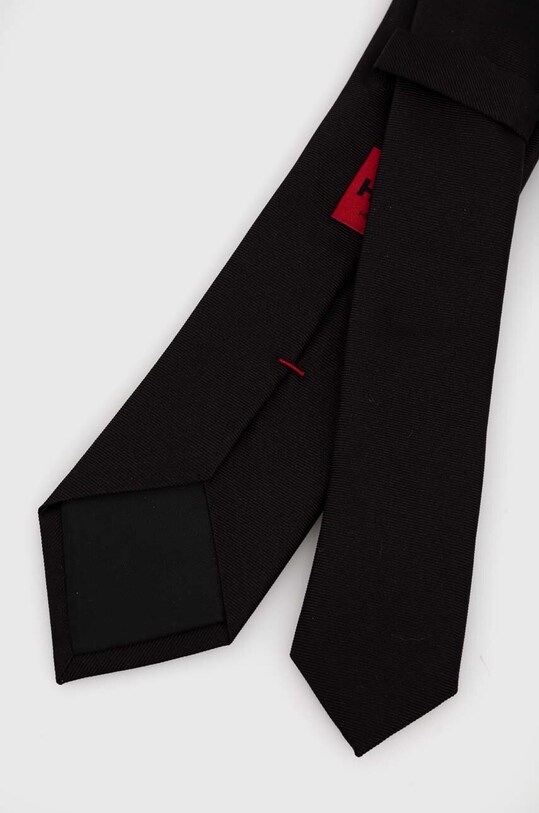 Hodvábna kravata HUGO 50522110 čierna AW24