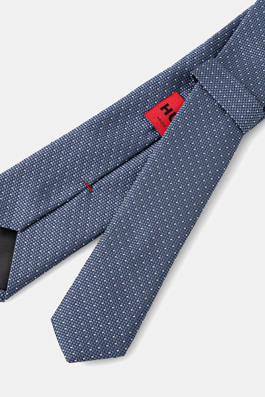 HUGO krawat z dodatkiem jedwabiu 50520645 niebieski SS26