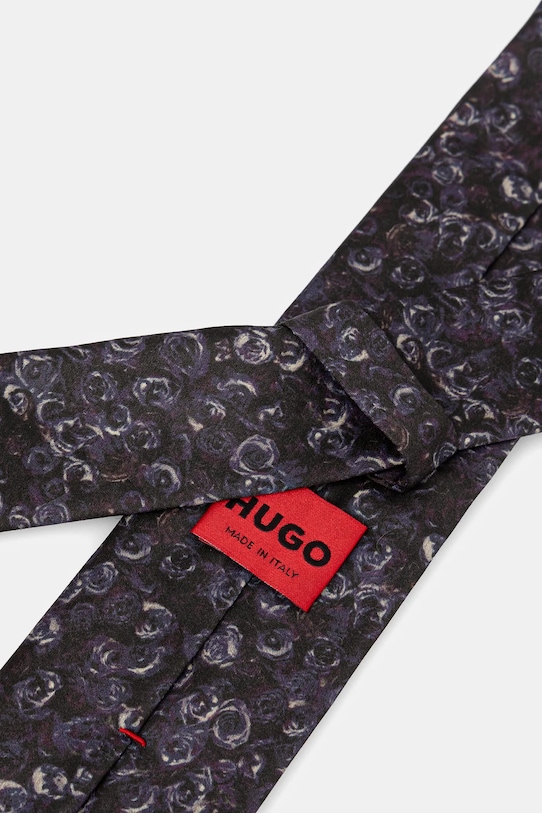 Bavlnená kravata HUGO 50528096 fialová AW24