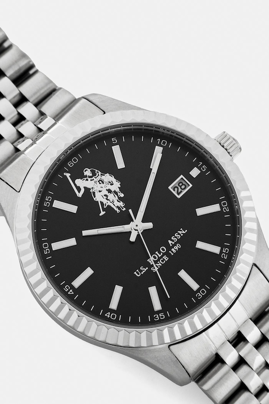 U.S. Polo Assn. zegarek DAMIAN USP4991BK srebrny AW24