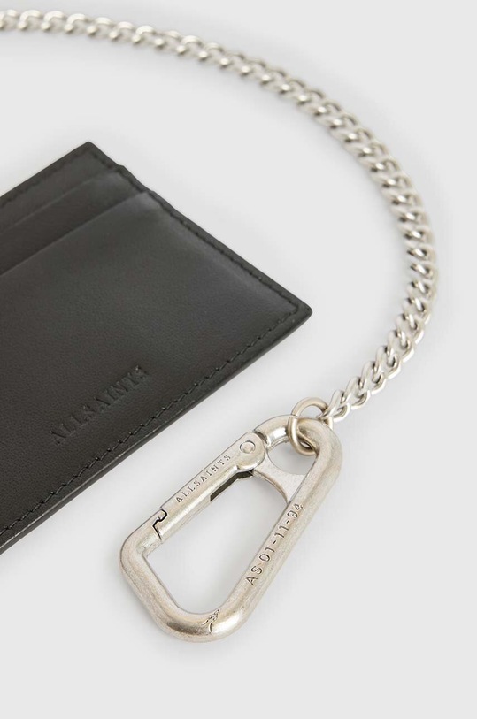 Kožni etui za kartice AllSaints MAKOTO CHAIN CARD HO crna M169XB