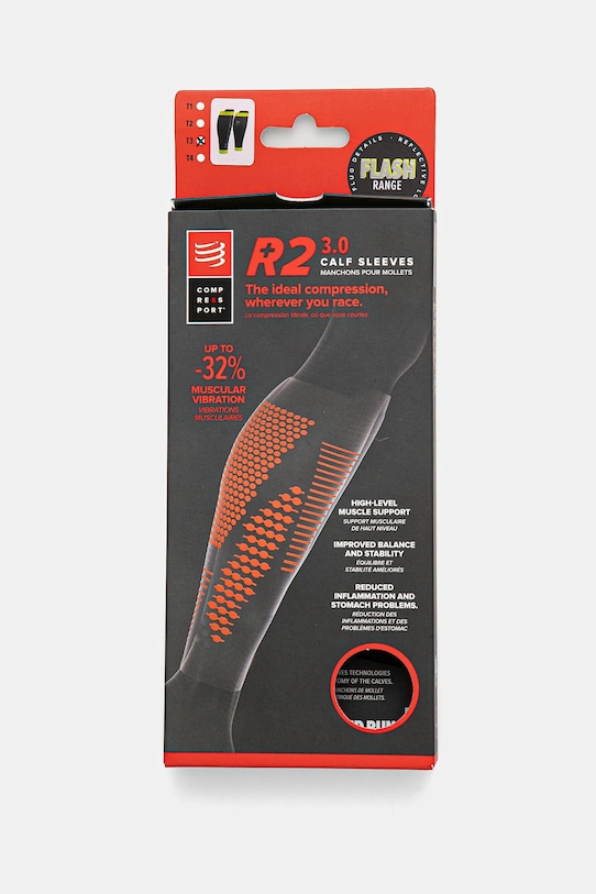 Doplňky Lýtkové kompresní návleky Compressport R2 3.0 Flash CCSU309 černá