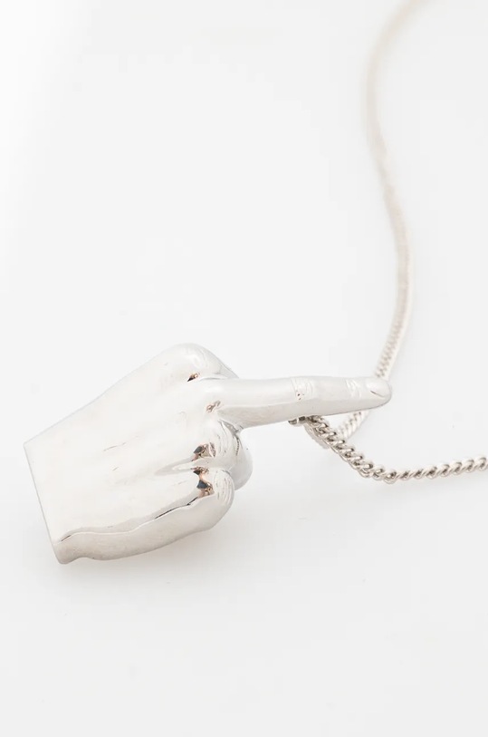Y/Project collana MINI FUCK YOU PENDANT NECKLACE 640NE008 argento AW24