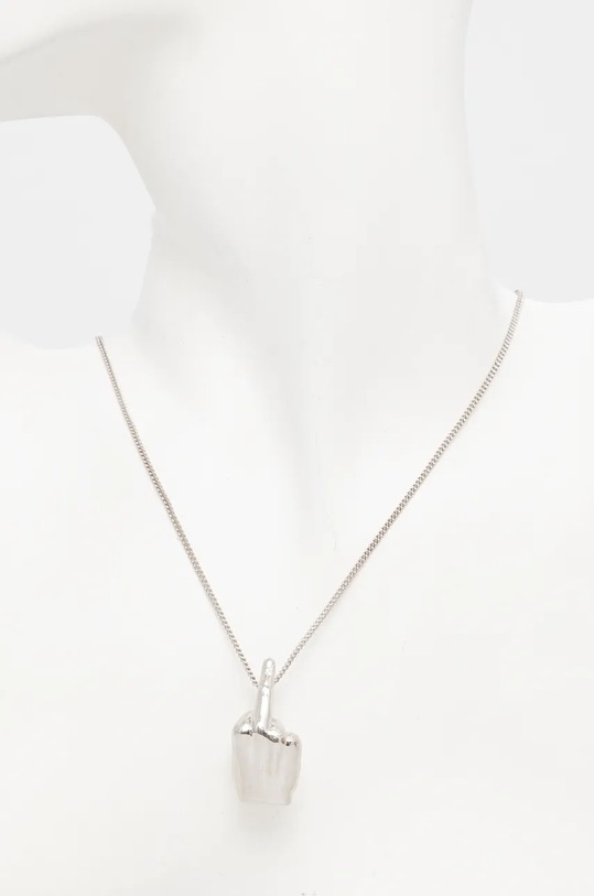 Akcesoria Y/Project naszyjnik MINI FUCK YOU PENDANT NECKLACE 640NE008 srebrny