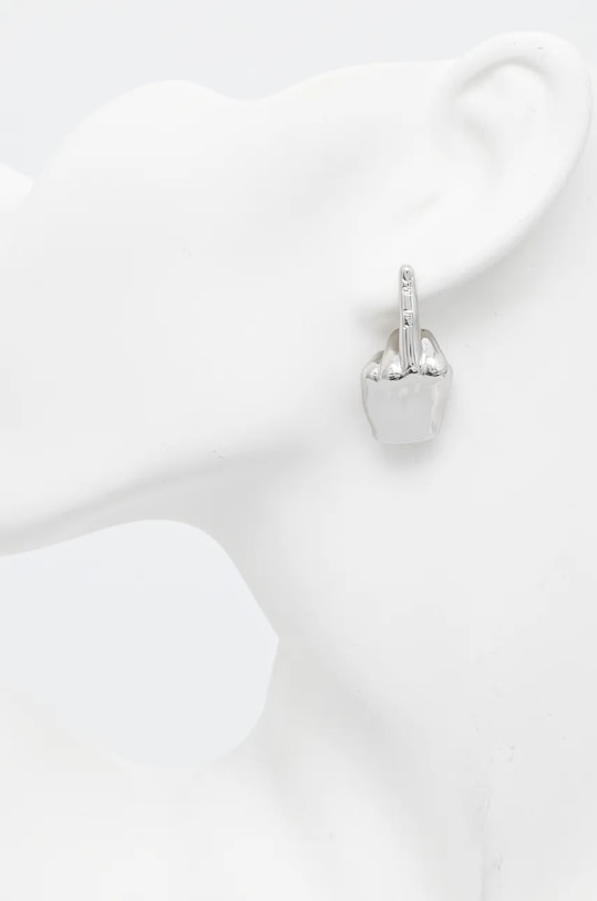 Akcesoria Y/Project kolczyki MINI FUCK YOU EARRINGS 640EA014 srebrny