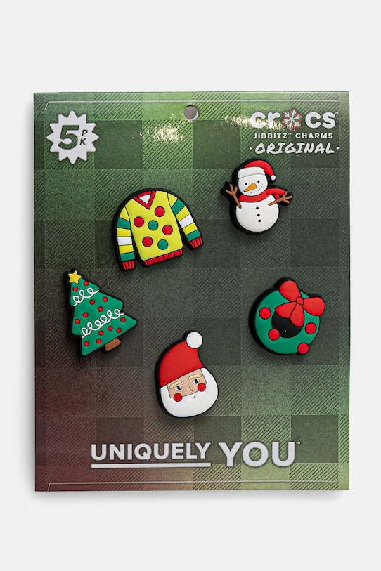 Crocs butoane pentru incaltaminte Tis the Season 5-pack verde 10012235