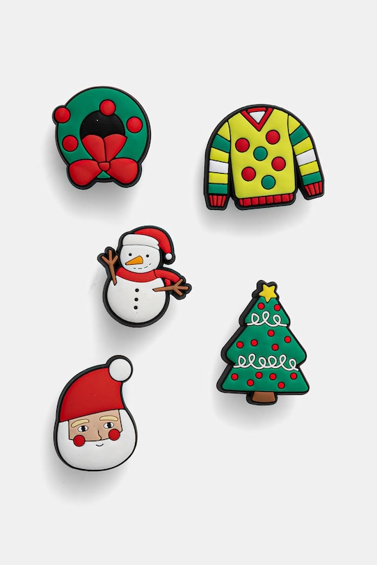 Crocs butoane pentru incaltaminte Tis the Season 5-pack 10012235 verde AW24