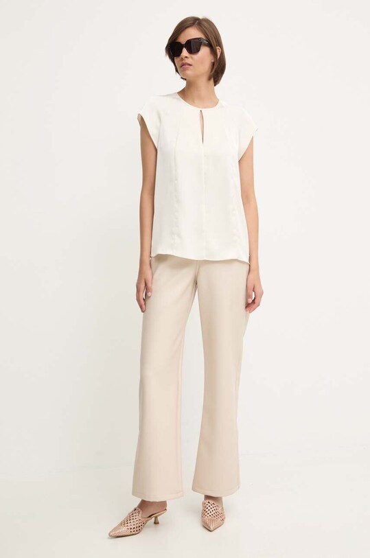 Calvin Klein bluzka K20K207161 beżowy AW24