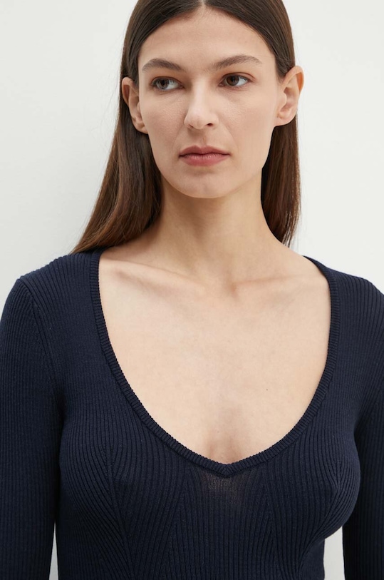 Herskind sweter z domieszką jedwabiu Nova granatowy 5266106