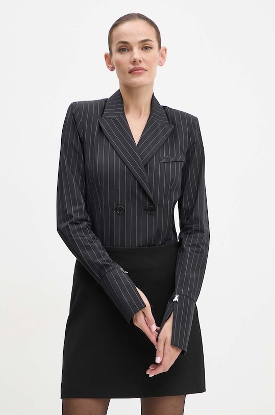 Patrizia Pepe body bawełniane wzorzyste czarny 8C0714.A456