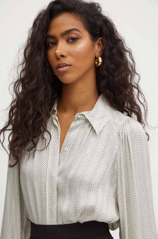 BOSS koszula z domieszką jedwabiu 50521705 beżowy