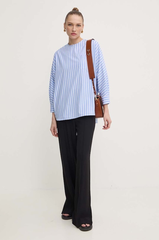 Weekend Max Mara bluzka bawełniana 2425116101600 niebieski AW24
