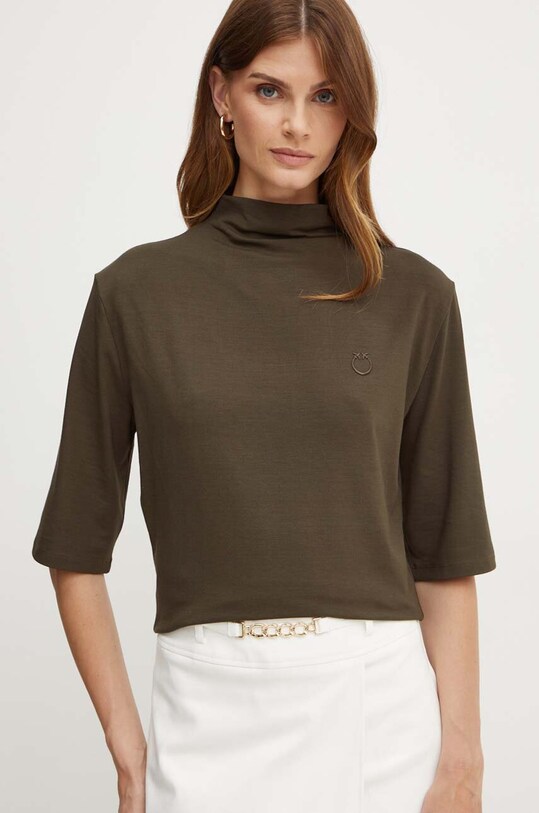 Pinko t-shirt elasztánnal szürke 104167.A1DE