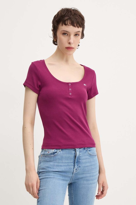 Tričko Tommy Jeans slim fialová DW0DW18669