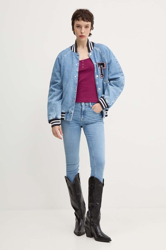 Tričko Tommy Jeans DW0DW18669 fialová AW24