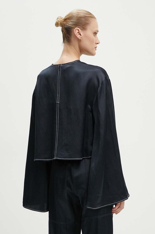 Îmbrăcăminte Day Birger et Mikkelsen bluza din amestec de in Becky - High Shine Blend RD DAY65243309 bleumarin