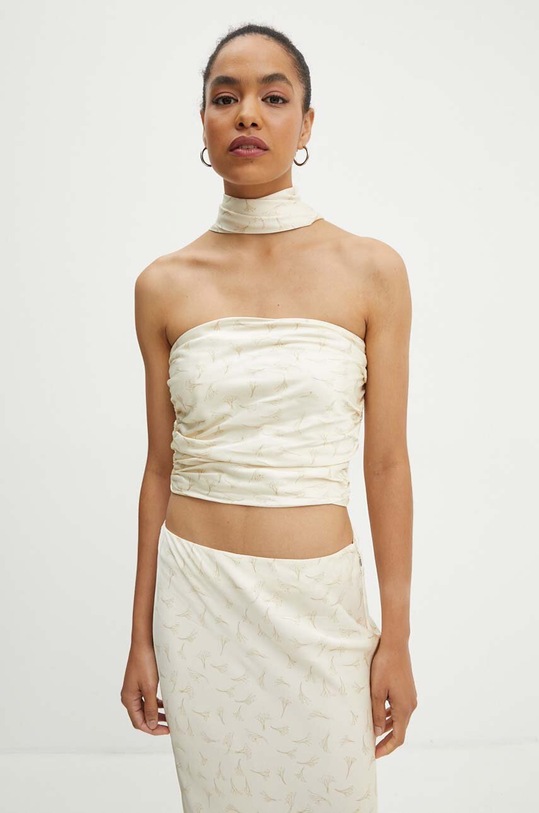 Rotate top Satin Crop Scarf Top 1128432986 bej