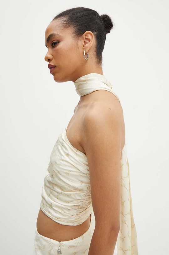 Rotate top Satin Crop Scarf Top 1128432986