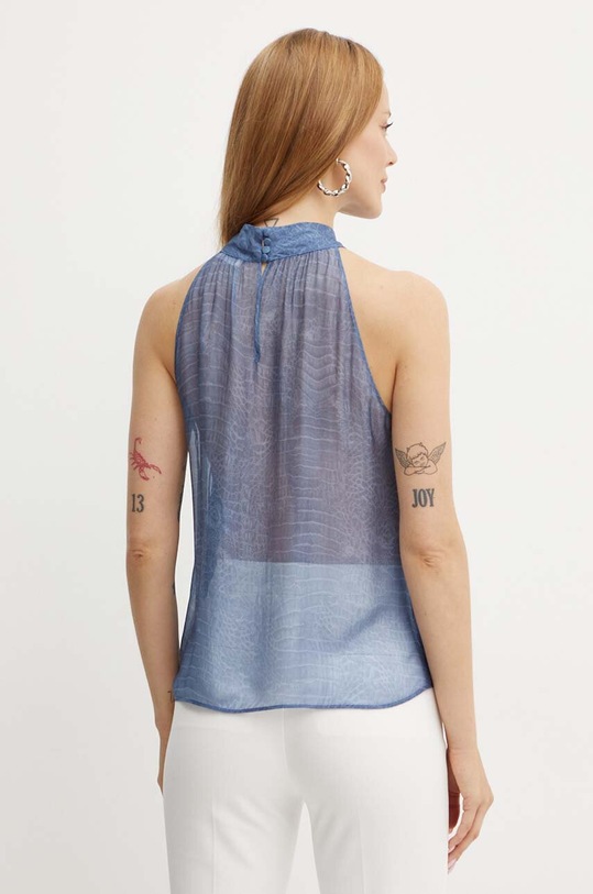 Odzież Liu Jo bluzka z domieszką jedwabiu WF4492.T2664 niebieski