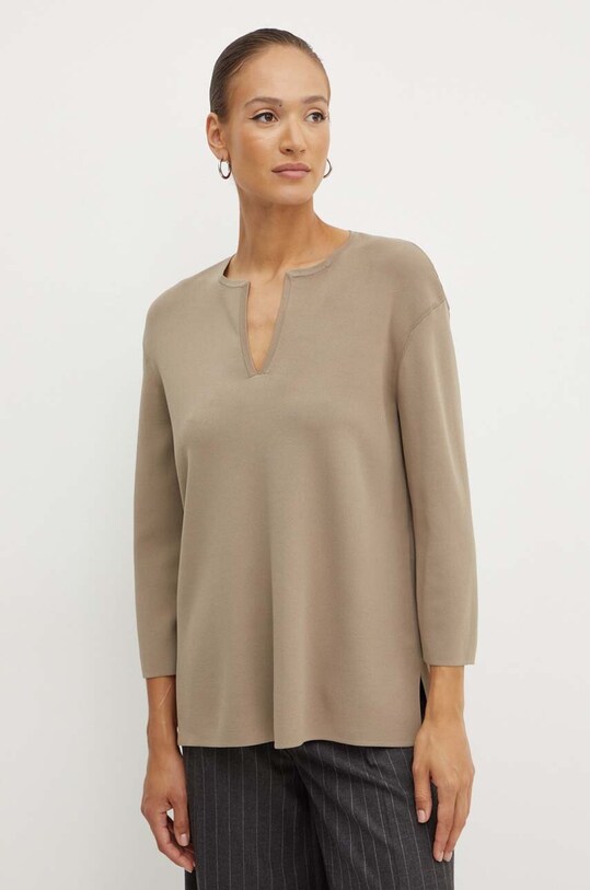 Max Mara Leisure pulover subtiri bej 2426366037600