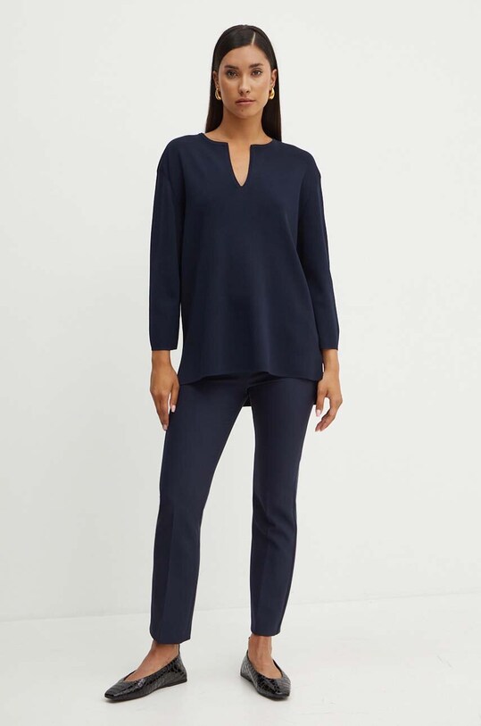 Max Mara Leisure sweter 2426366037600 granatowy AW24