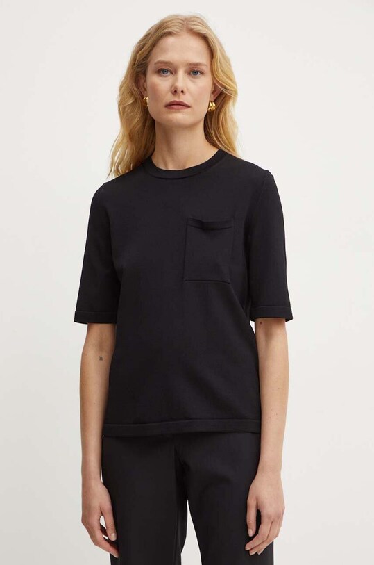 Max Mara Leisure tricou uni negru 2426366047600