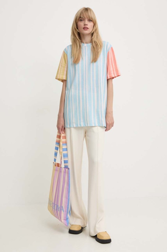 Stine Goya tricou din bumbac SG5827 albastru AW24