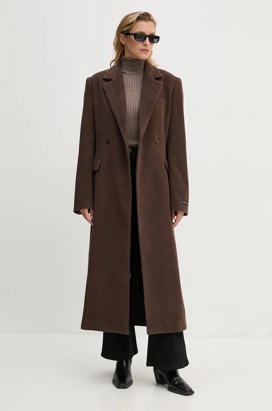 Herskind sweter wełniany Bob 5311825 brązowy AW24