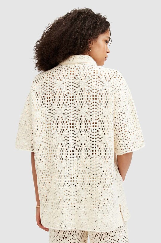 AllSaints koszula bawełniana MILLY TOP beżowy W031KA