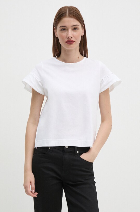 United Colors of Benetton t-shirt bawełniany bawełna biały 3096D107T